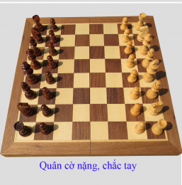 Bộ cờ vua gỗ sồi trắng loại trung